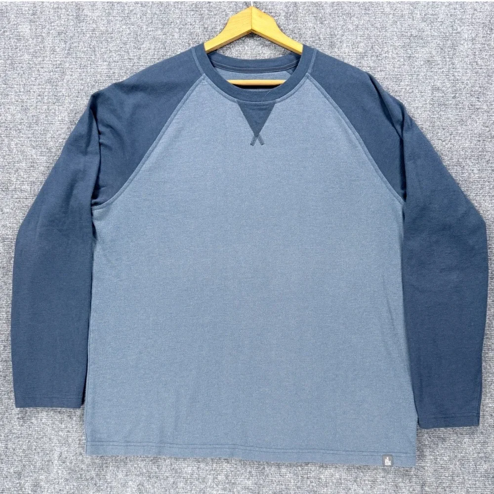 The North Face Copperwood Crew Men's XL Blue Raglan Long Sleeve Cotton Blend